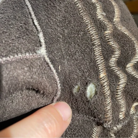 Vtg Afghan curly lamb wool shearling embroidered suede coat penny lane Mongolian - Picture 16 of 16